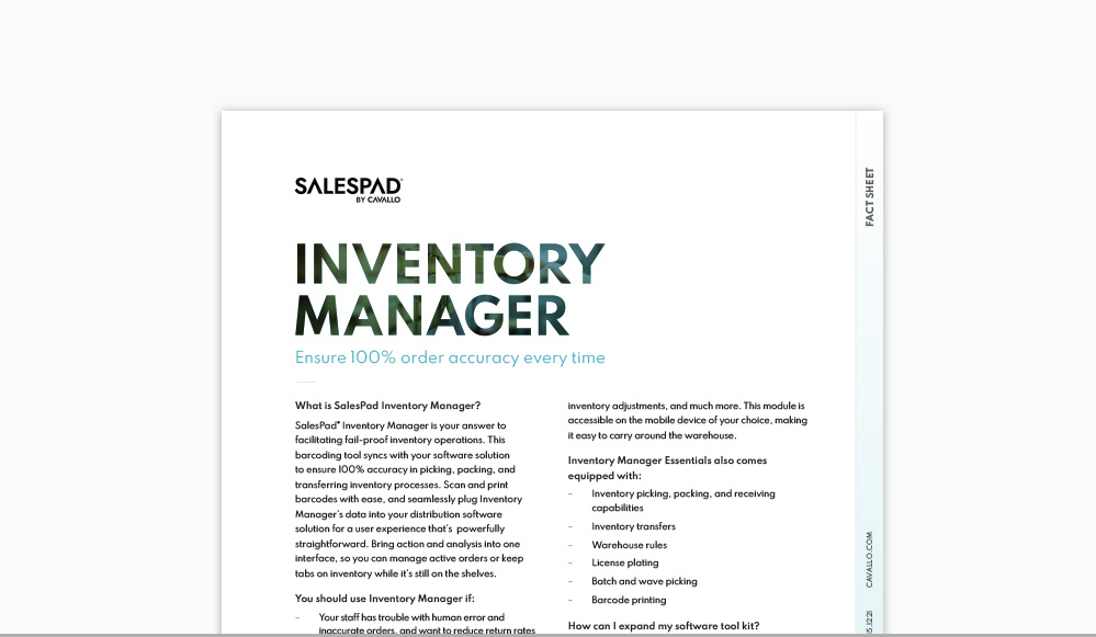 Inventory Manager Fact Sheet