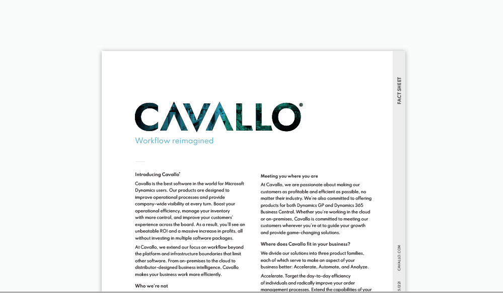 Cavallo Overview Fact Sheet